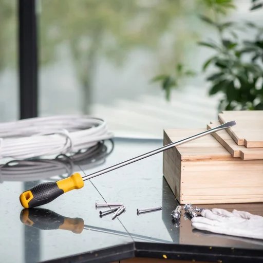 Deli Tools EDL6383001 laposfejű csavarhúzó 8x300mm (sárga) - 3