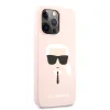 iPhone 13 Pro Karl Lagerfeld Head Silicone KLHCP13LSLKHP tok Light Pink - 3