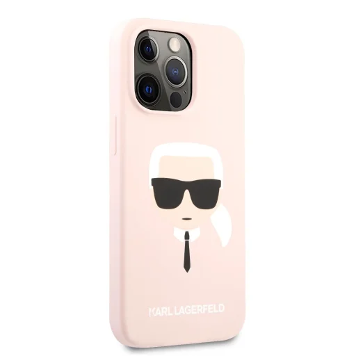 iPhone 13 Pro Karl Lagerfeld Head Silicone KLHCP13LSLKHP tok Light Pink - 4