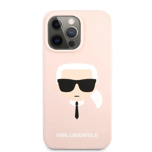 iPhone 13 Pro Karl Lagerfeld Head Silicone KLHCP13LSLKHP tok Light Pink - 2