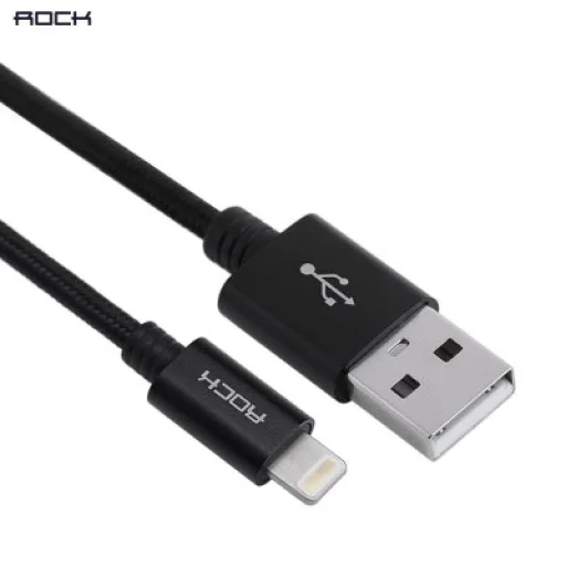 ROCK MFI Lightning töltő és szinkron kábel II 180 Cm Fekete - 1