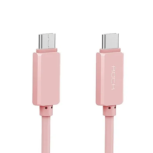 ROCK type C, usb-c töltő és szinkron kábel 1m Rose Gold 3A - 2