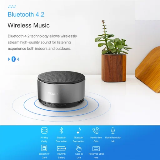 ROCK S10 Bluetooth hangszóró ezüst - 3