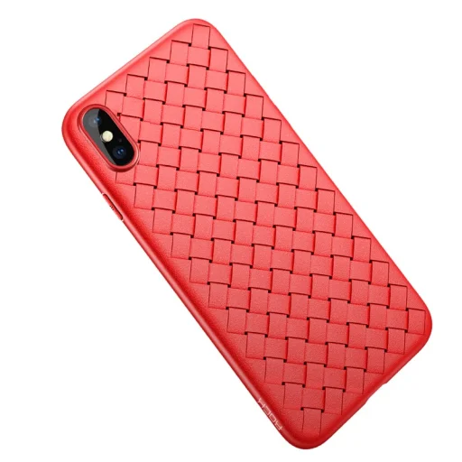 ROCK Ultra thin weaving iPhone X tok piros színben - 1