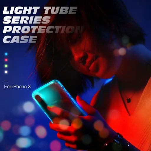 ROCK Light Tube Series iPhone X tok átlátszó - 3