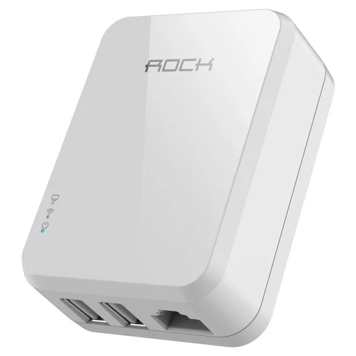ROCK Tank WiFi, wireless repeater és hálózati töltő adapter fehér színben - 1