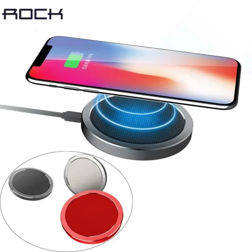 ROCK W4 vezeték nélküli QI gyorstöltő piros színben - 1