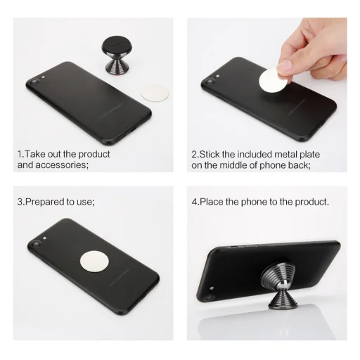 ROCK Univerzális műszerfalra rögzíthető mágneses telefontartó piros színben - 12