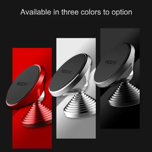 ROCK Univerzális műszerfalra rögzíthető mágneses telefontartó piros színben - 9