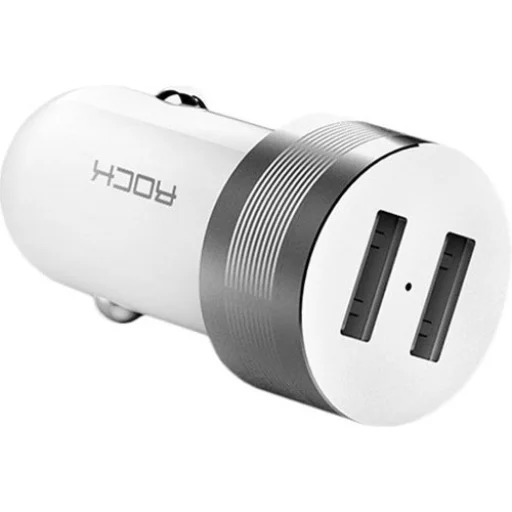 ROCK Sitor plus autós telefon töltő fehér színben - 1