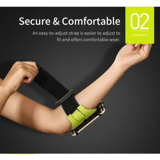 ROCK Univerzális felkaron, karra rögzíthető telefontartó sportoláshoz piros színben, karpánt futáshoz - 4