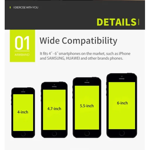 ROCK Univerzális felkaron, karra rögzíthető telefontartó sportoláshoz piros színben, karpánt futáshoz - 3