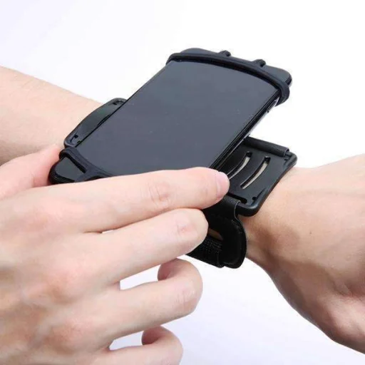 ROCK Univerzális csuklón rögzíthető telefontartó sportoláshoz fekete színben - 1