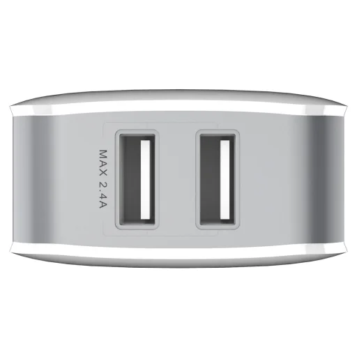 BASEUS Letour hálózati , fali töltő adapter 2 USB aljzattal fehér színben - 2