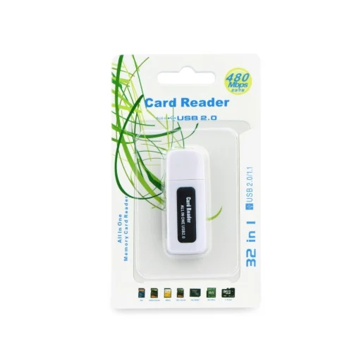 Memóriakártya olvasó USB 2.0 (SDHC/SD / MMC / RS-MMC / Mini-SD) fehér - 1
