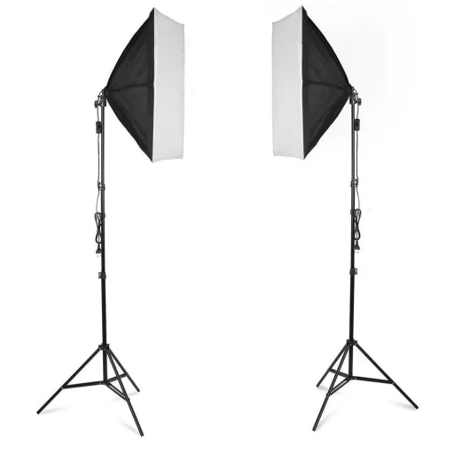 Softbox szett 2x7200lm, 1,6x5m hátterekkel, 2x2m állvánnyal - 2