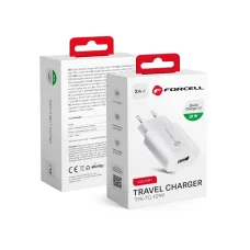 Forcell hálózati, fali töltő adapter USB aljzattal 2.4A 3.0 gyorstöltés technológiával ( kábel nélkül )
