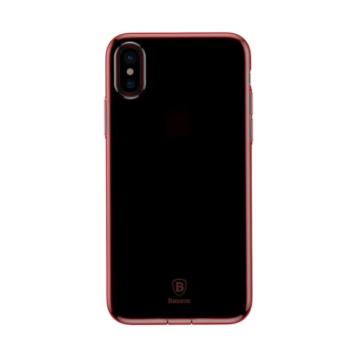 Baseus Simple Series áttetsző piros gél TPU iPhone X tok - 2