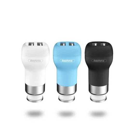 Remax RCC-207 univezális autós töltő 2 USB aljzattal gyorstöltéssel fehér színben - 3