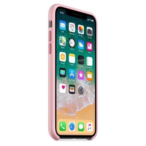 Szilikon tok iPhone X/XS pink színben - 3
