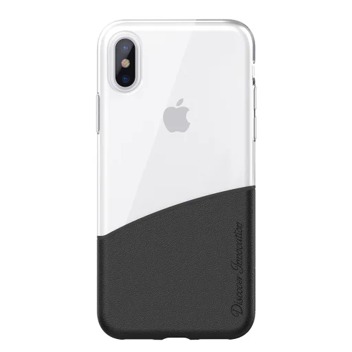 Nillkin Half tok Dupla színnel és anyaggal PC + TPU borítással iPhone X fekete - 2