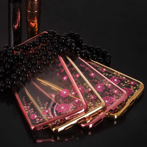 Bloomy TPU tok virág mintával iPhone 7/8 rózsaszín - 4