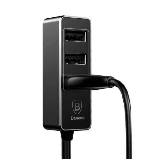 Baseus Enjoy autós szivargyújtós töltő 4 USB aljzattal 5.5A fekete színben - 7