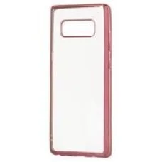 Áttetsző vékony tok metál színű kerettel Samsung S9 rózsaszín