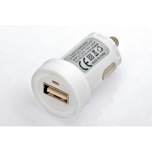 Autós szivargyújtó töltő 2A fehér színben - 1