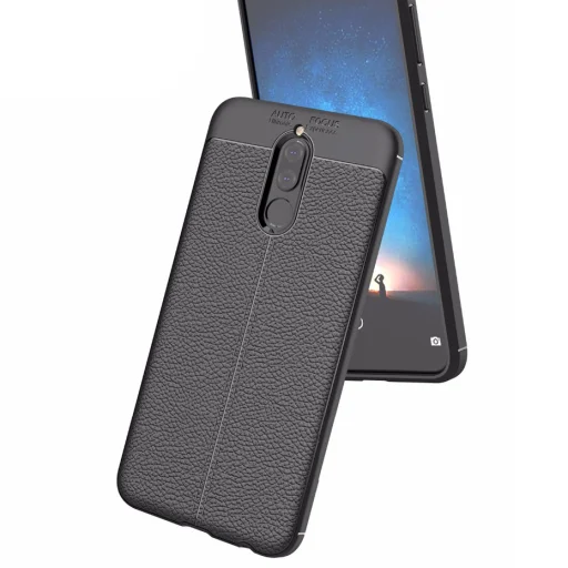 Litchi mintázatú flexibilis TPU tok Huawei Mate 10 Lite fekete - 7