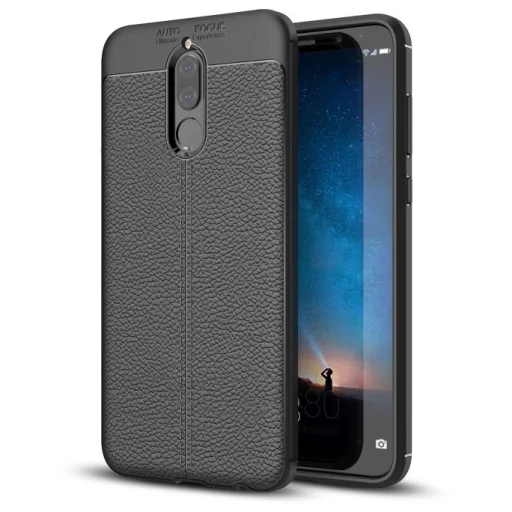 Litchi mintázatú flexibilis TPU tok Huawei Mate 10 Lite fekete - 1