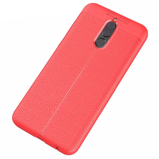 Litchi mintázatú flexibilis TPU tok Huawei Mate 10 Lite piros - 2