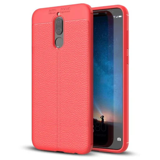Litchi mintázatú flexibilis TPU tok Huawei Mate 10 Lite piros - 1