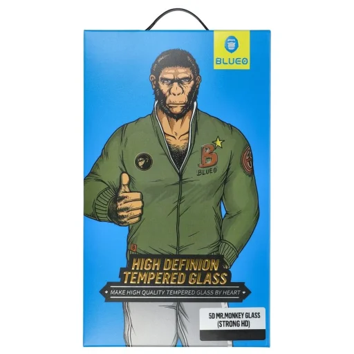 5D Mr. Monkey Glass - Apple iPhone XR fekete üvegfólia - 1