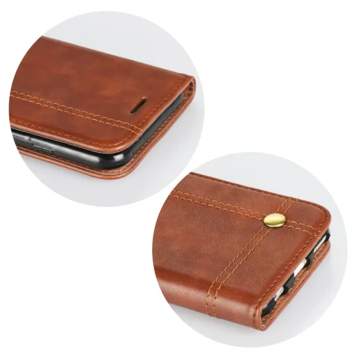 Prestige elegáns fliptok iPhone XR barna színben - 4