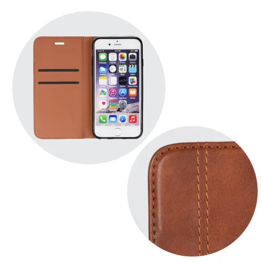 Prestige elegáns fliptok iPhone XR barna színben - 5