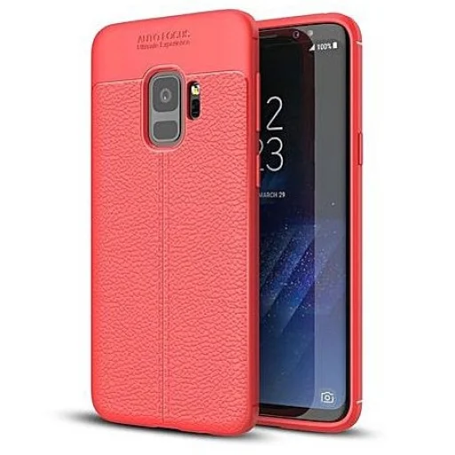 Litchi mintázatú flexibilis TPU tok Samsung S9 G960 piros - 1