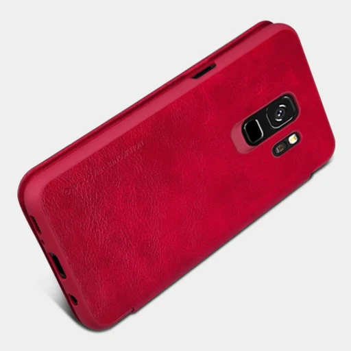 Nillkin Qin bőr fliptok Samsung S9 G960 piros színben - 2