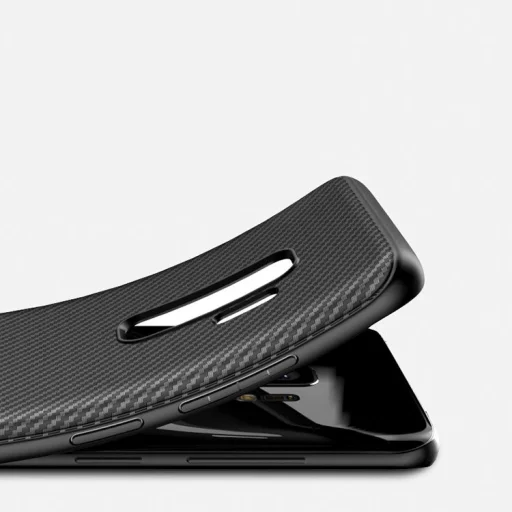 iPaky Carbon Fiber flexibilis TPU tok Samsung S9 Plus fekete - 2