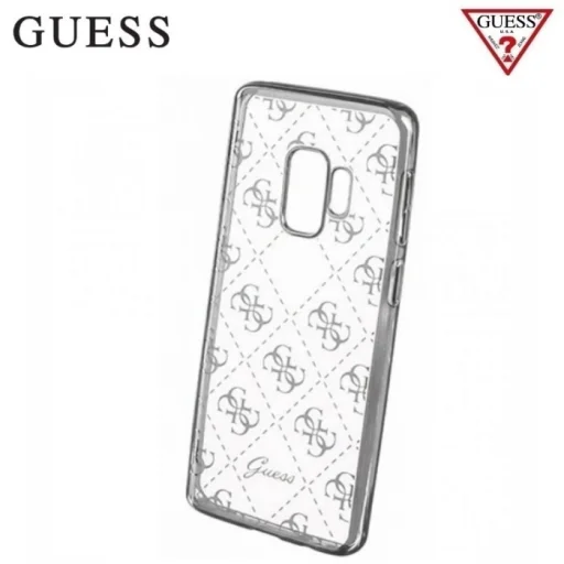 GUESS 4G áttetsző TPU tok Samsung S9 ezüst - 2