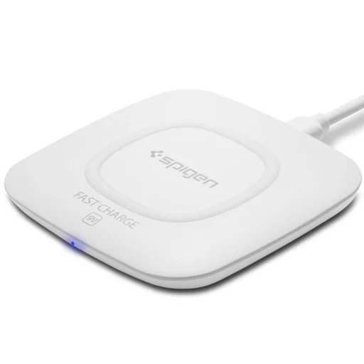 Spigen F301W vezeték nélküli gyorstöltő állvány fehér színben - 1