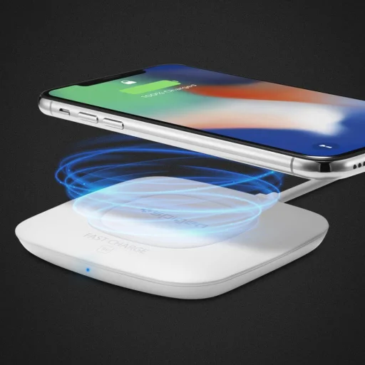 Spigen F301W vezeték nélküli gyorstöltő állvány fehér színben - 3