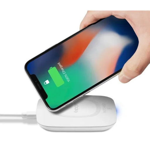 Spigen F301W vezeték nélküli gyorstöltő állvány fehér színben - 4