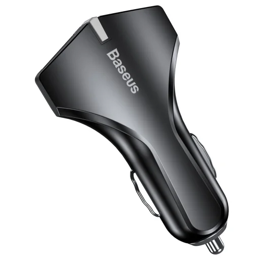 Baseus Rocket szivargyújtós telefontöltő 2 USB 3.0 QC aljzattal fekete színben - 2