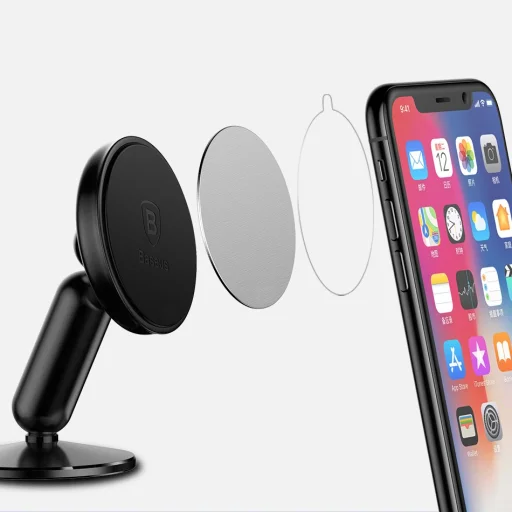 Baseus Bullet mágneses műszerfalra rögzíthető autós telefontartó fekete színben (SUYZD-01) - 8