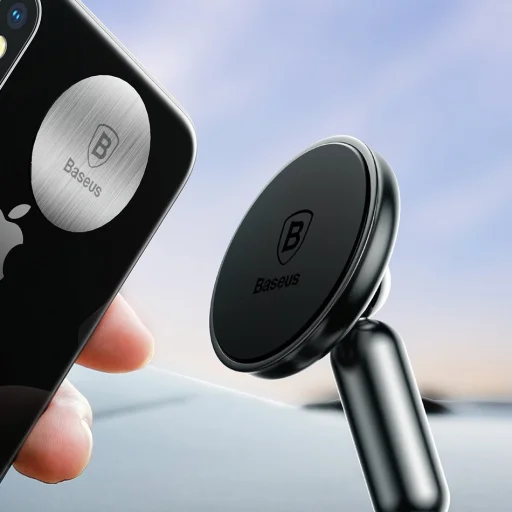 Baseus Bullet mágneses műszerfalra rögzíthető autós telefontartó fekete színben (SUYZD-01) - 7