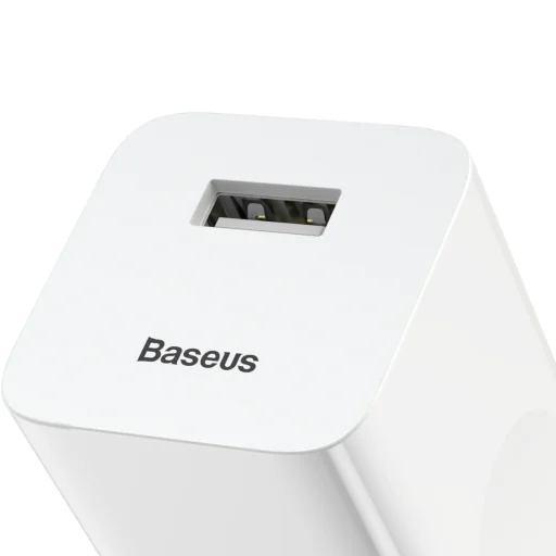 Baseus hálózati töltő, fali USB adapter 3.0 QC gyorstöltéssel fehér színben 24W - 2