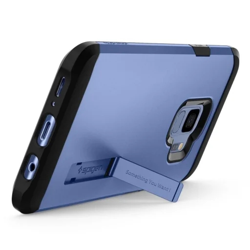 Spigen Tough Armor tok kihajtható támasszal Samsung S9 G960 korall kék színben - 6