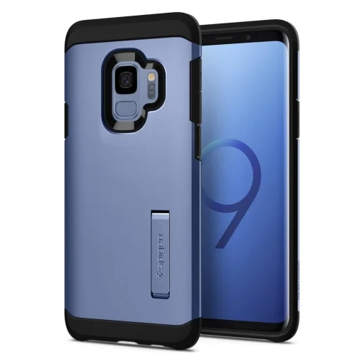 Spigen Tough Armor tok kihajtható támasszal Samsung S9 G960 korall kék színben - 1