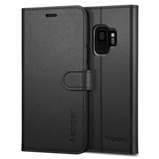 Spigen S fliptok Samsung S9 G960 fekete színben (592CS22870) - 2